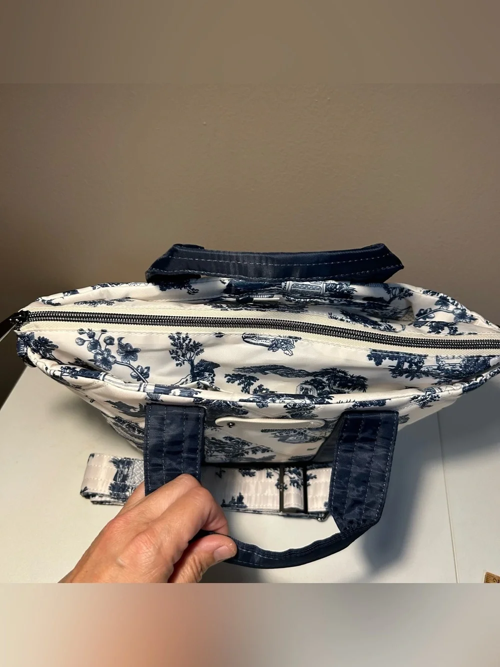 Lug Storybook Blue White Dory LE nylon tote crossbody removable strap NWOT